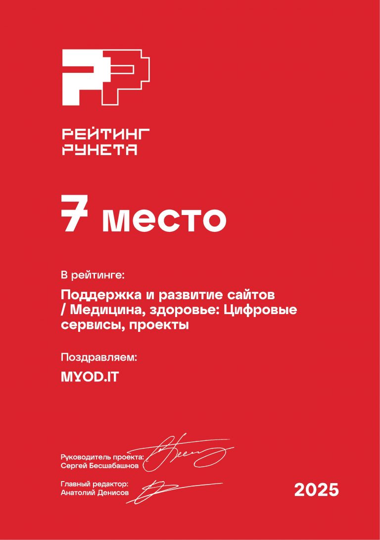 Поддержка и развитие сайтов - Медицина, здоровье: Цифровые сервисы, проекты