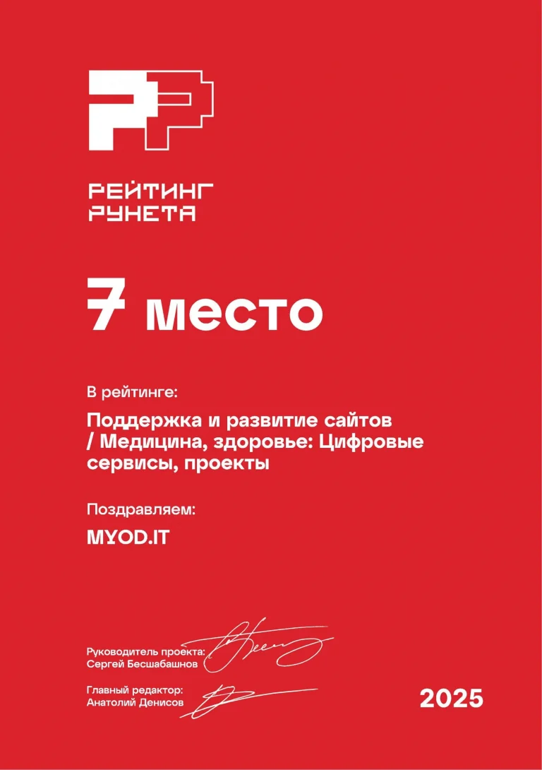 Поддержка и развитие сайтов - Медицина, здоровье: Цифровые сервисы, проекты
