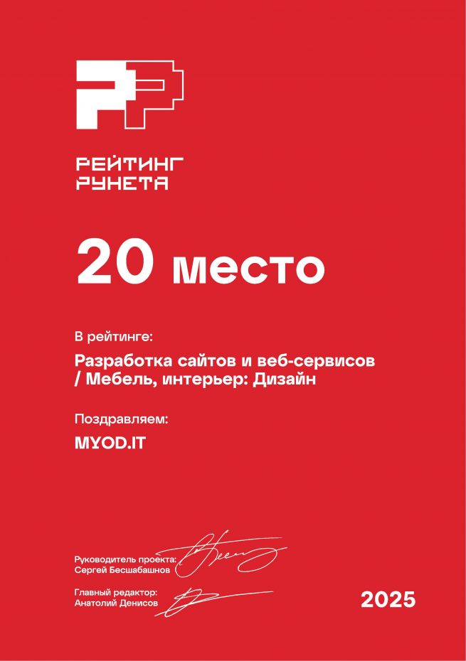 Разработка сайтов и веб-сервисов - Мебель, интерьер: Дизайн